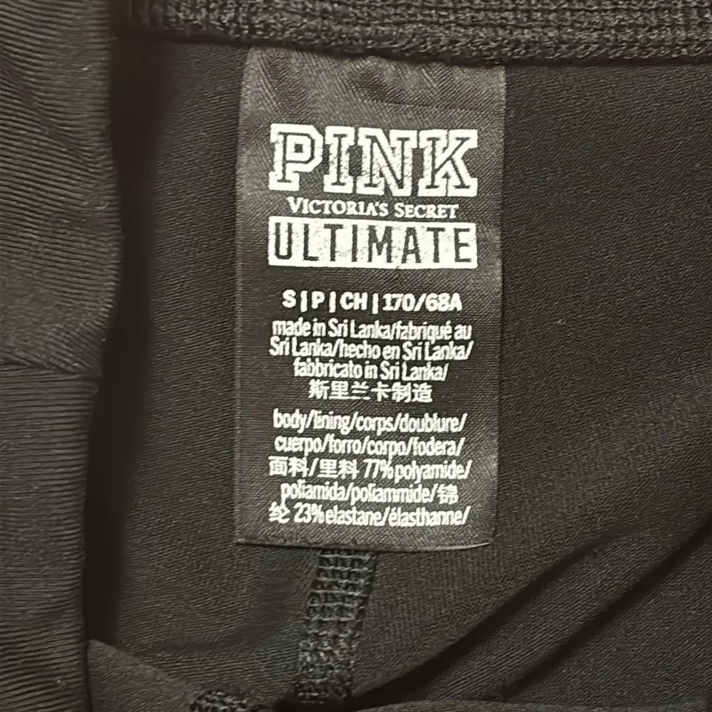 Pink Black Leggings with Gold Accents - Picture 8 of 9